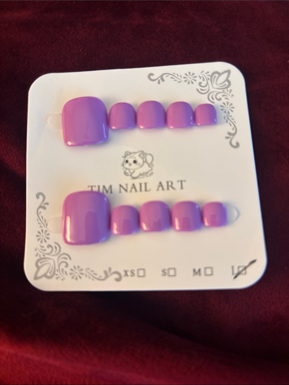 Purple Press-On Toe Nails by TIM NAIL ART